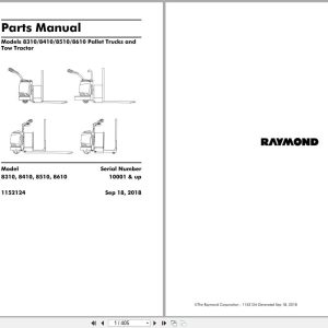 Raymond Pallet Truck 8310 8410 8510 8610 Parts Manual 1152124 2018 (1)