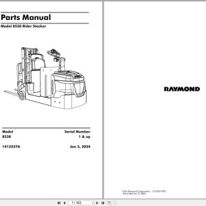 Raymond Pallet Truck 8530 Parts Manual 1413527A 2024 (1)