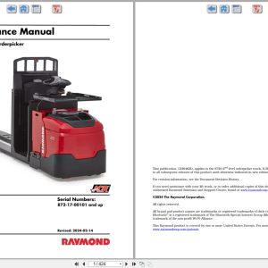 Raymond Pallet Truck 8720 Maintenance Manual 1236462D 2024 (1)