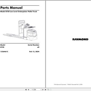 Raymond Pallet Truck 8720 Parts Manual 1236461C 2024 (1)