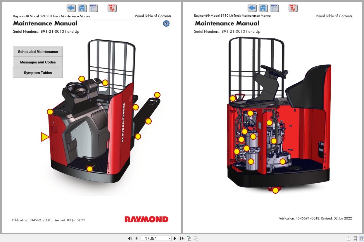 Raymond Pallet Truck 8910 Maintenance Manual 1345691001B 2022 (1)