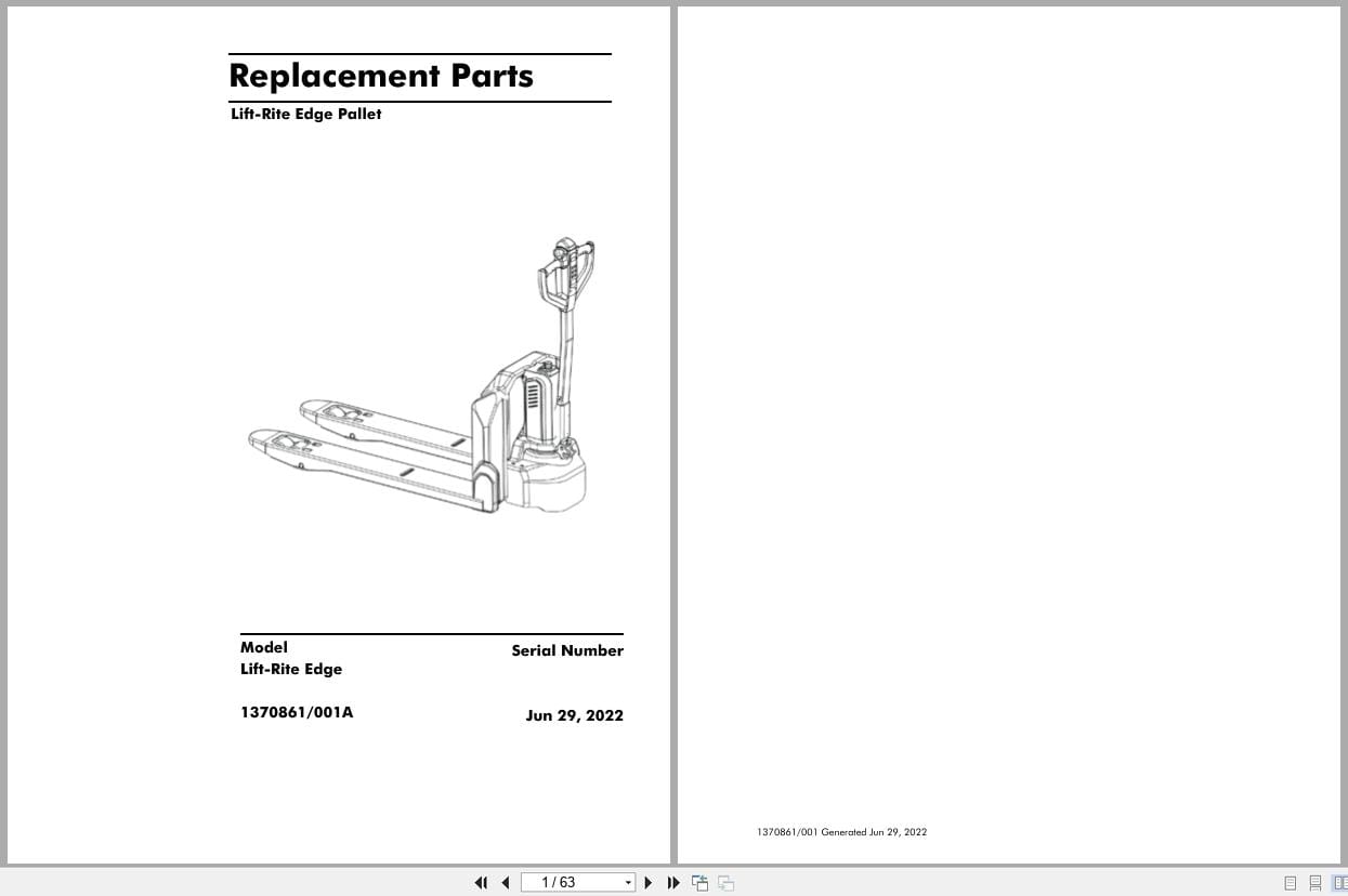 Raymond Pallet Truck EDGE Parts Manual 1370861001A 2022 (1)