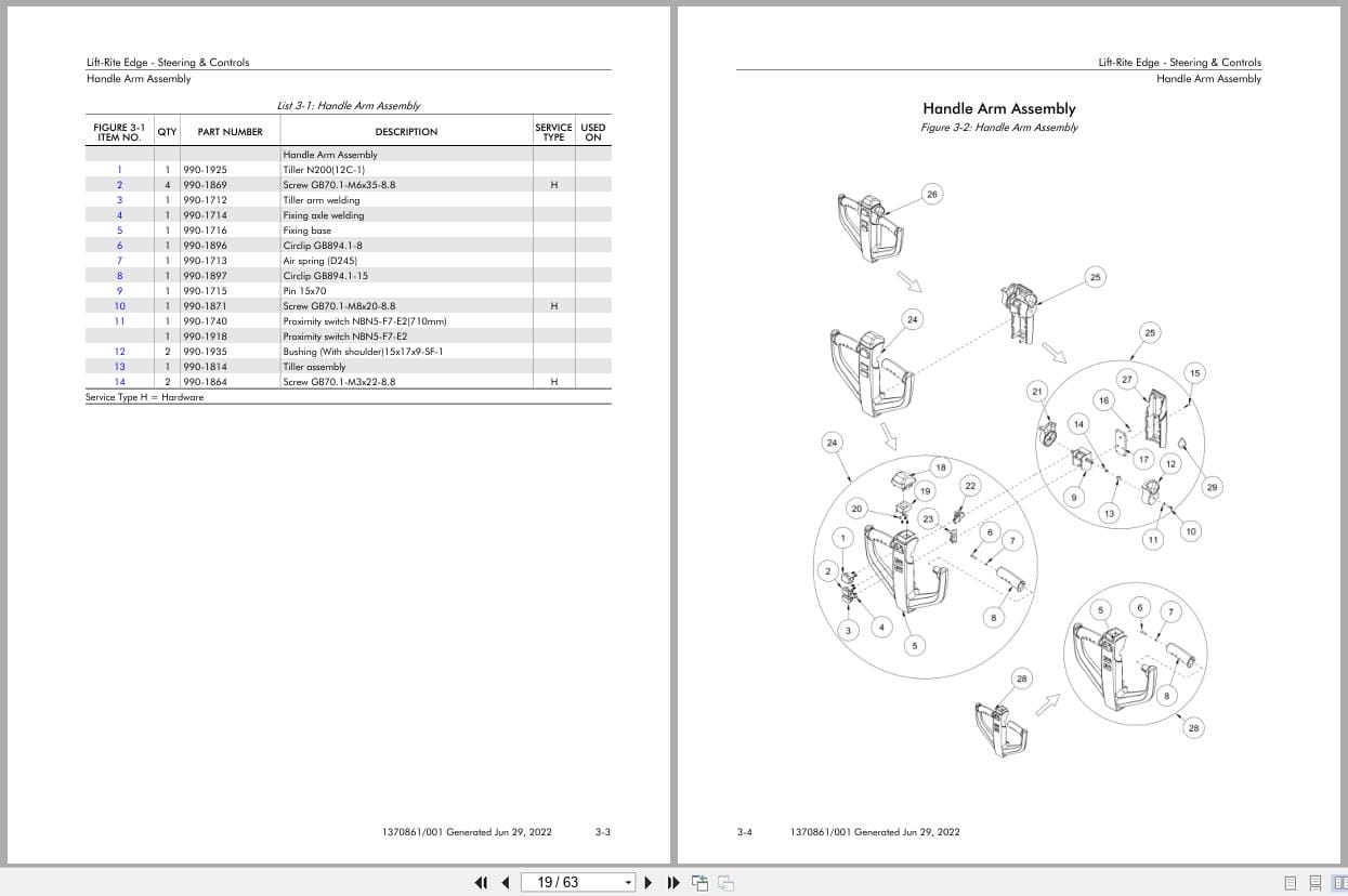 Raymond Pallet Truck EDGE Parts Manual 1370861001A 2022 (2)
