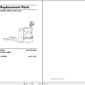 Raymond Pallet Truck LRW35 Parts Manual 1275584 2017 (1)