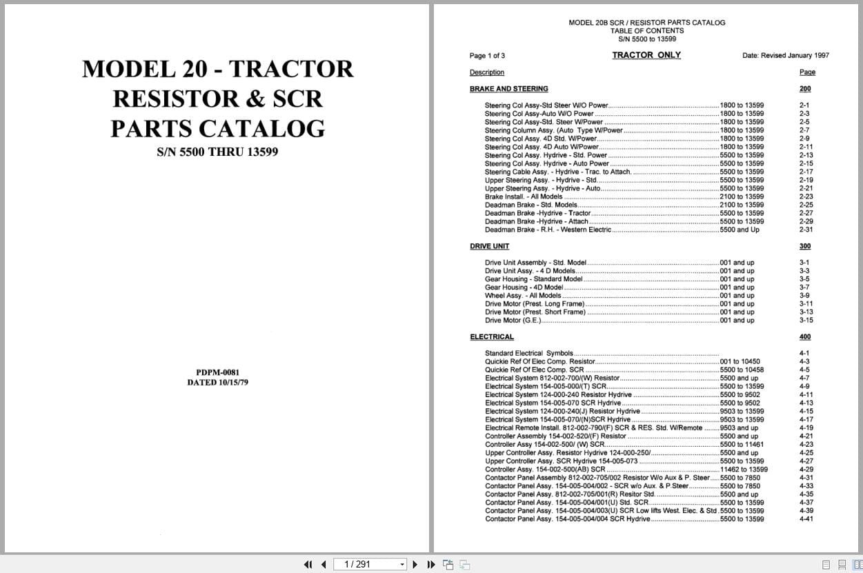 Raymond Reach 20 Parts Catalog PDPM 0081 (1)