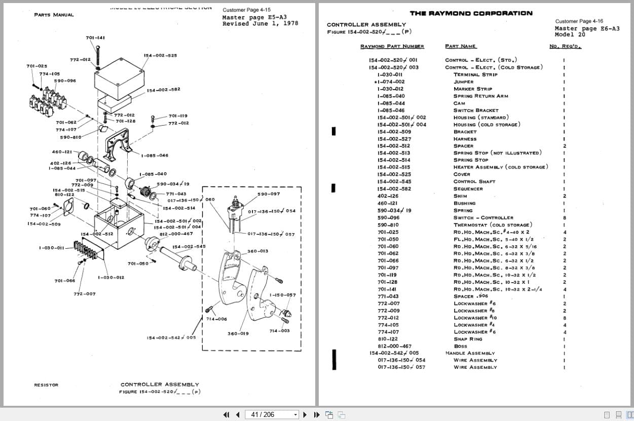 Raymond Reach 20 Parts Catalog PDPM 0082 (3)
