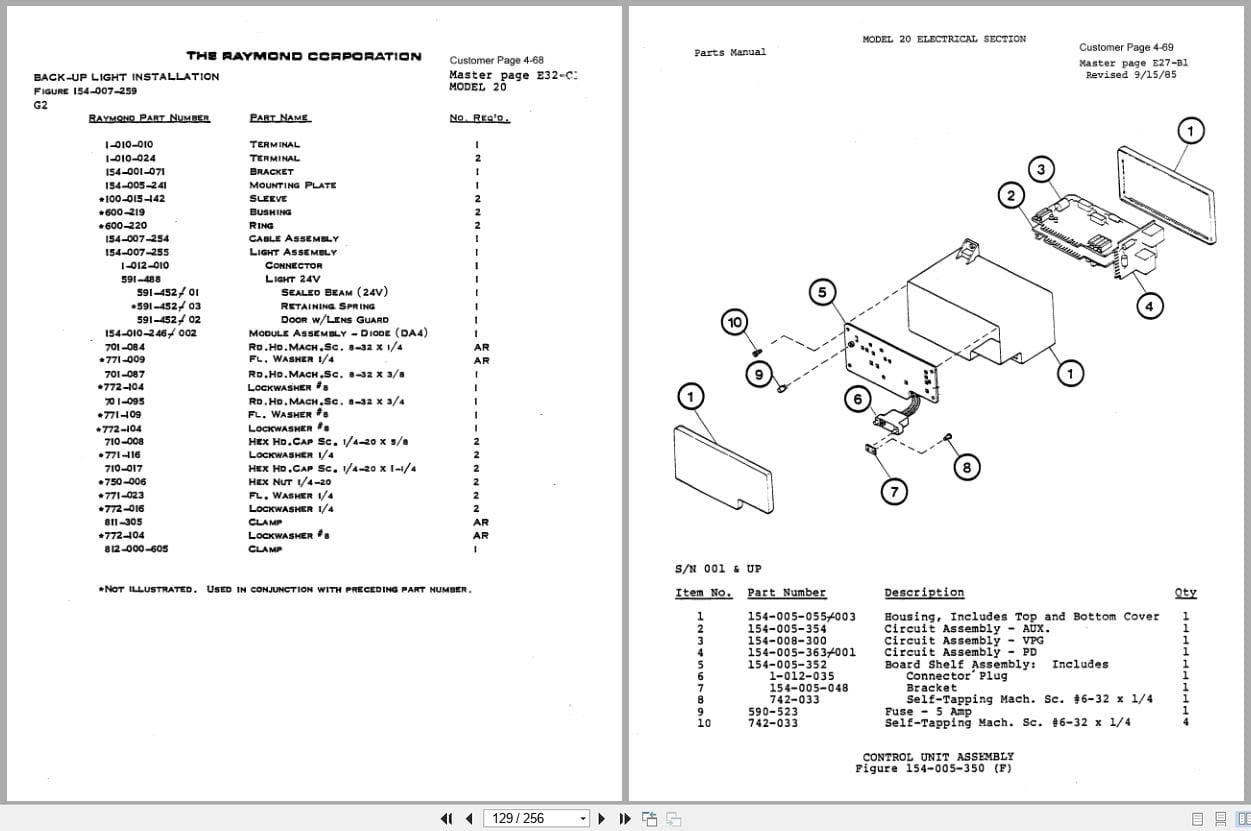 Raymond Reach 20 Resistor SCR Parts Catalog PDPM 0083 (3)