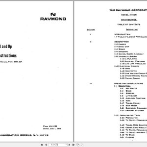 Raymond Reach 20 SCR Operation Maintenance Manual MM 33B (1)