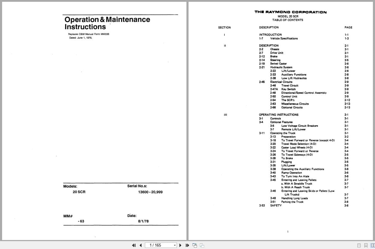 Raymond Reach 20 SCR Operation Maintenance Manual MM 63 (1)