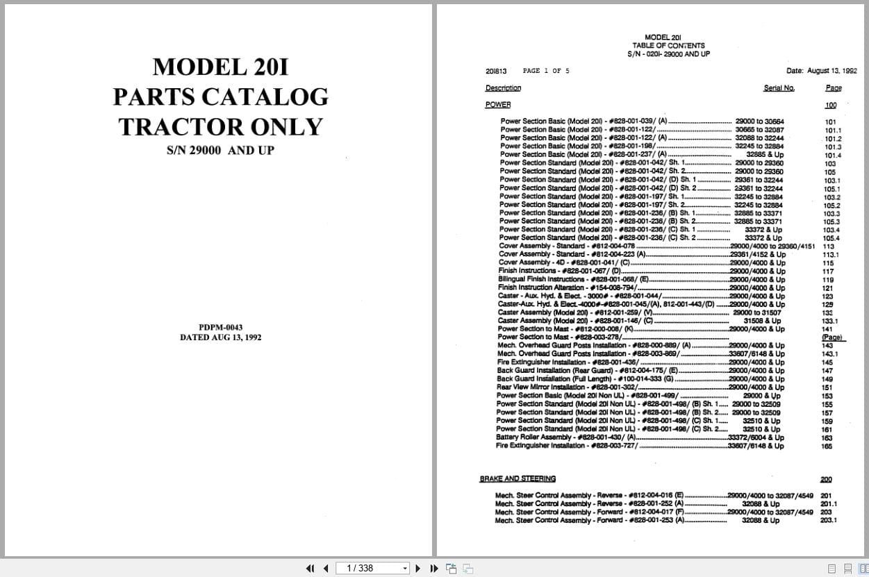 Raymond Reach 20i Parts Catalog PDPM 0043 (1)