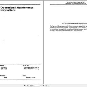 Raymond Reach 20i21i 21iPLUS Operation Maintenance Manual PDMM 0005 (1)