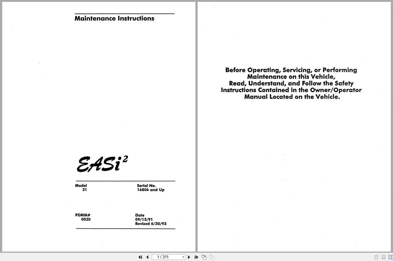 Raymond Reach 31 EASI2 Maintenance Manual PDMM 0020 (1)