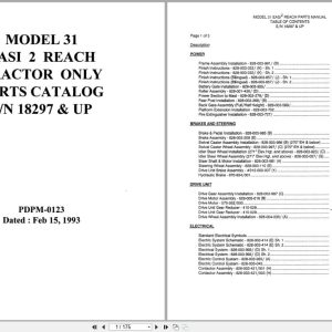 Raymond Reach 31 EASI2 Parts Catalog PDPM 0123 (1)