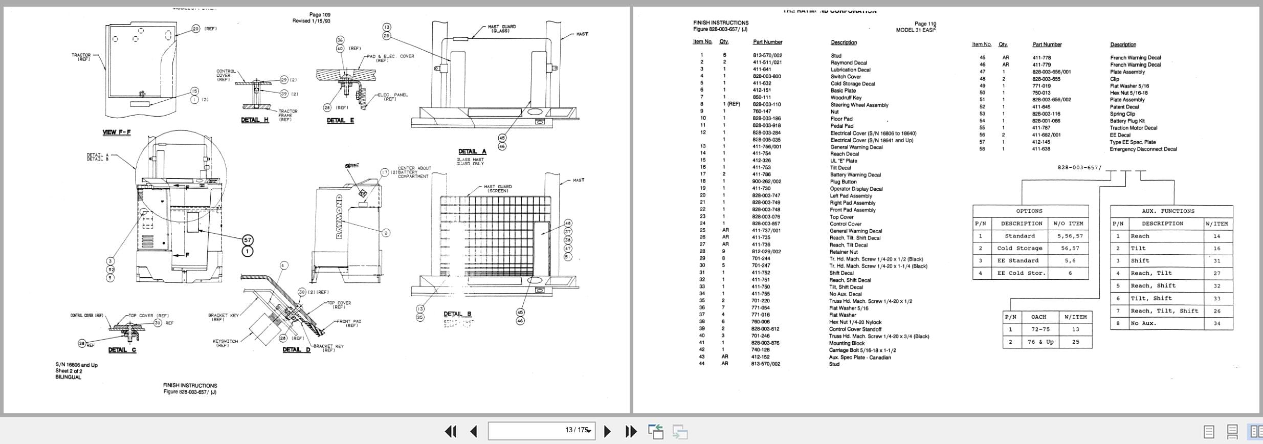 Raymond Reach 31 EASI2 Parts Catalog PDPM 0123 (2)