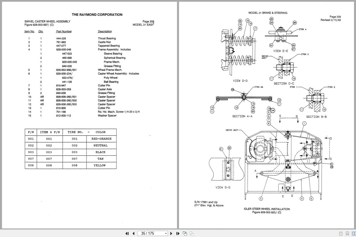 Raymond Reach 31 EASI2 Parts Catalog PDPM 0123 (3)