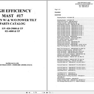 Raymond Reach 4D R40TN High Efficiency Mast 17 Parts Catalog PDMM 0005 (1)