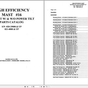 Raymond Reach 4D R40TT High Efficiency Mast 16 Parts Catalog PDMM 0005 (1)