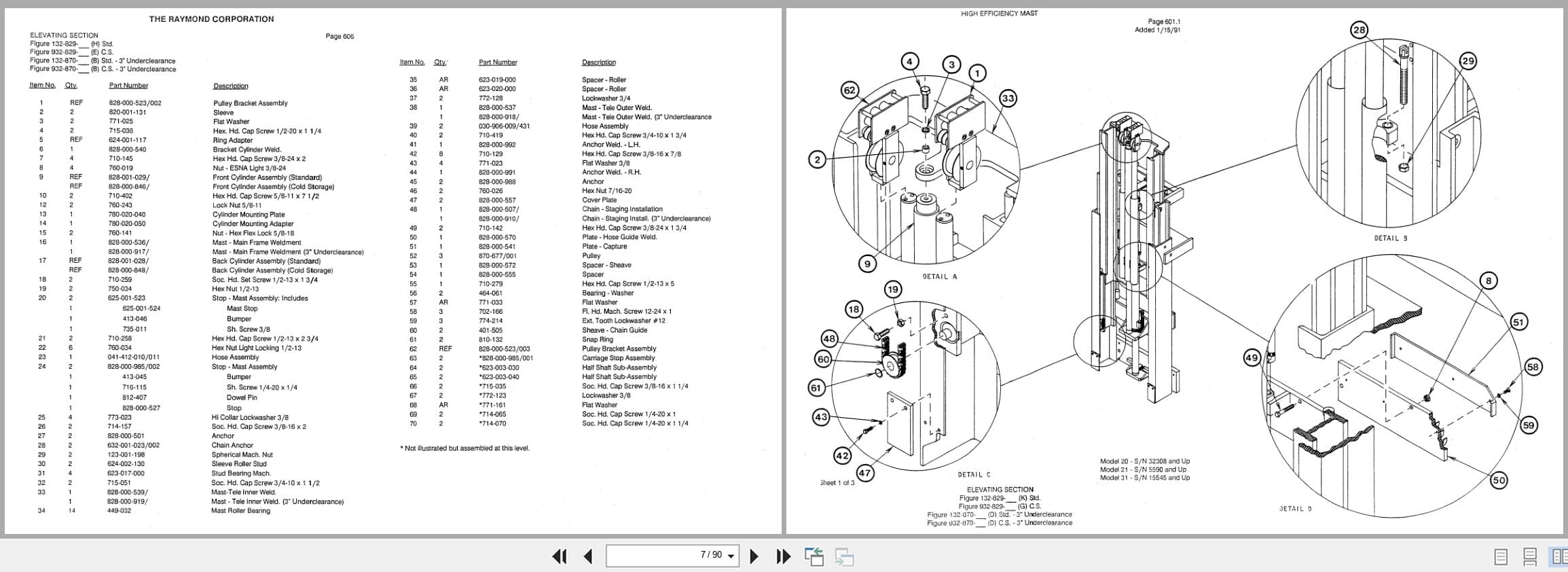 Raymond Reach 4D R40TT High Efficiency Mast 16 Parts Catalog PDMM 0005 (2)