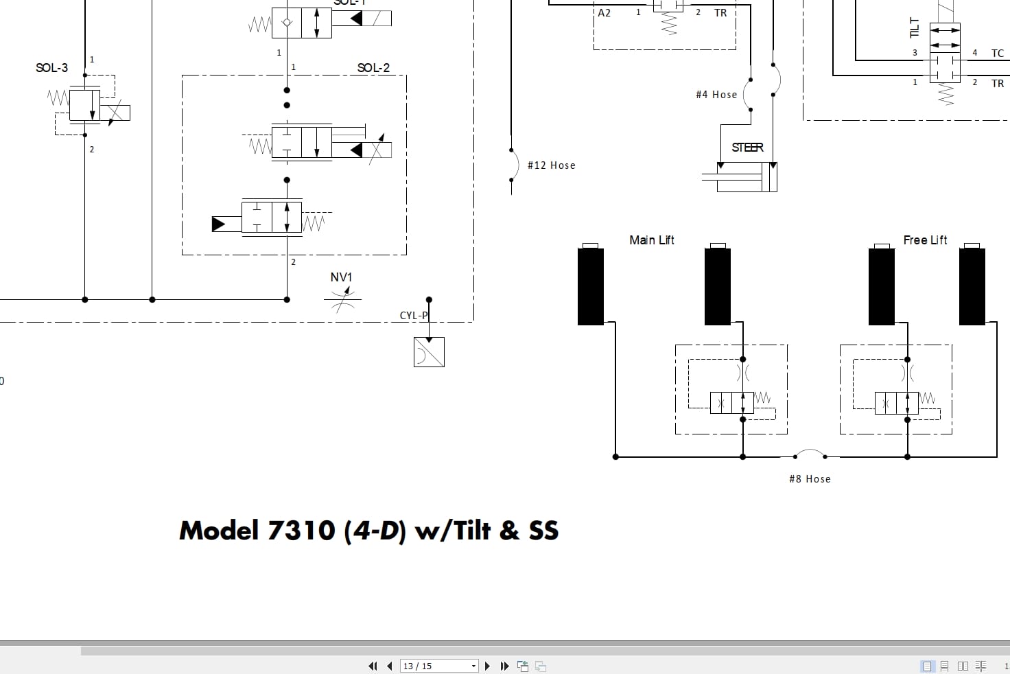 Raymond Reach 7200 7300 7310 Hydraulic Electrical Schematic 1188939A 2015 (3)