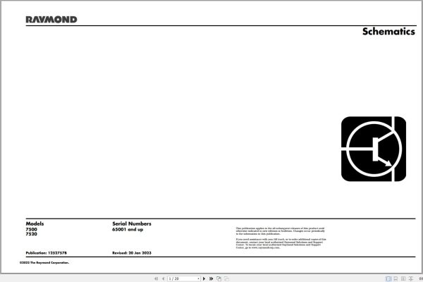 Raymond Reach 7500 7520 Hydraulic Electrical Schematic 1252757B 2023 (1)