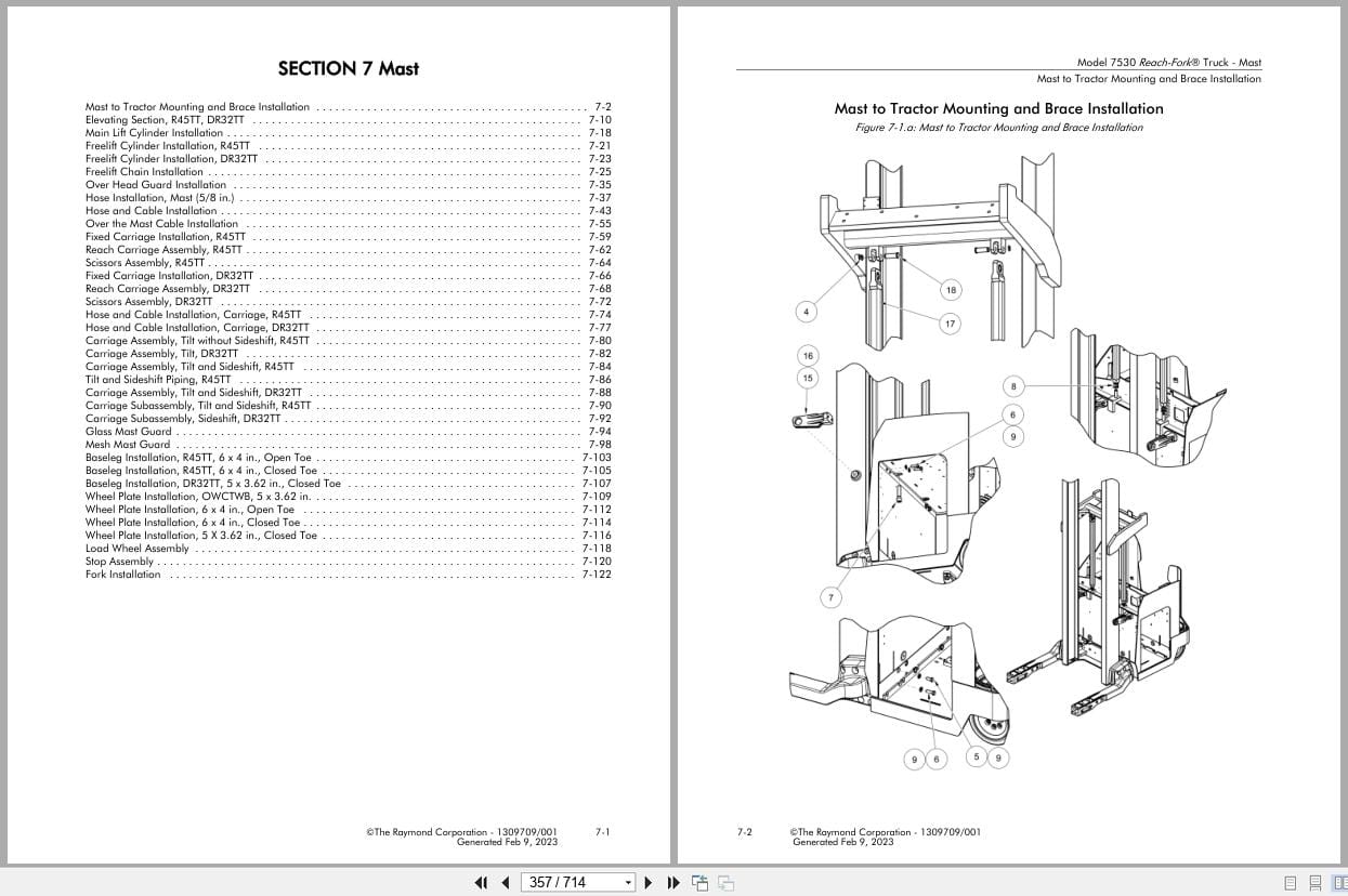 Raymond Reach 7530 Parts Manual 1309709001B 2023 (3)