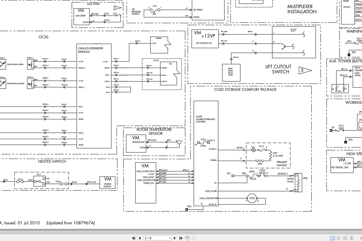 Raymond Reach 7600 7620 7640 Hydraulic Electrical Schematic 1122986A 2010 (2)