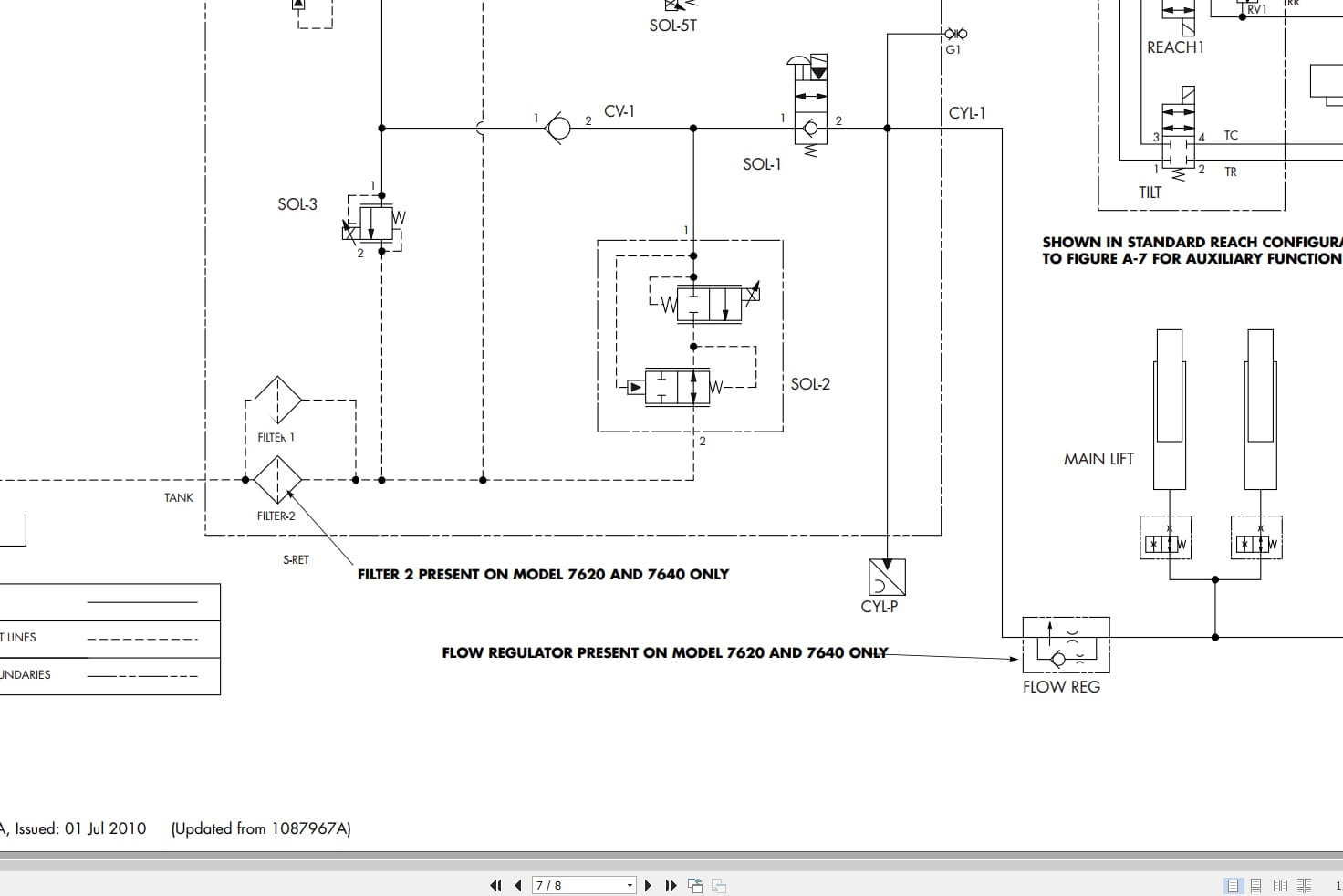 Raymond Reach 7600 7620 7640 Hydraulic Electrical Schematic 1122986A 2010 (3)
