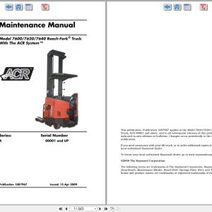 Raymond Reach 7600 7620 7640 Maintenance Manual 1087967 2009 (1)
