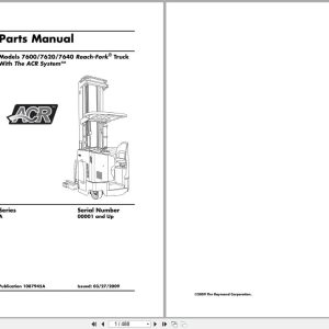 Raymond Reach 7600 7620 7640 Parts Manual 1087945A 2009 (1)