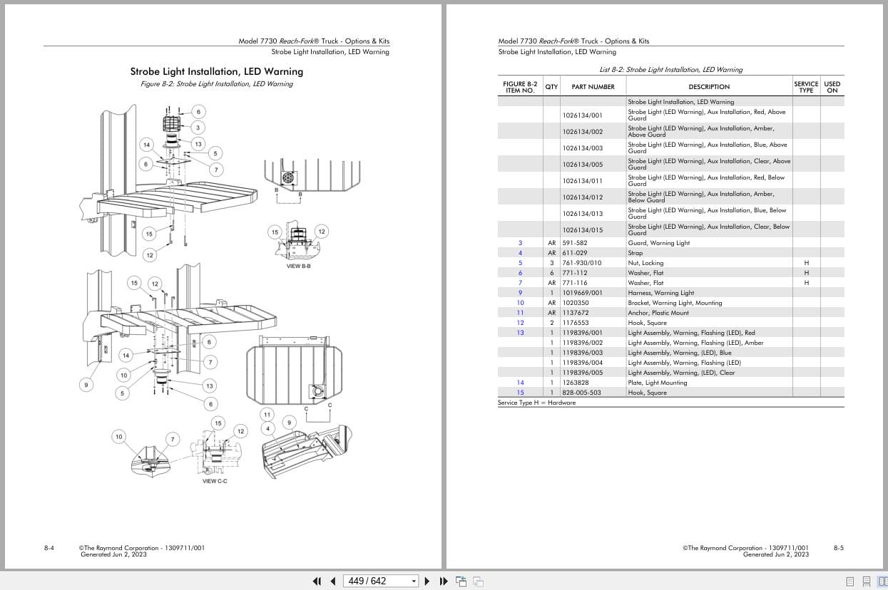 Raymond Reach 7730 Parts Manual 1309711001B 2023 (3)