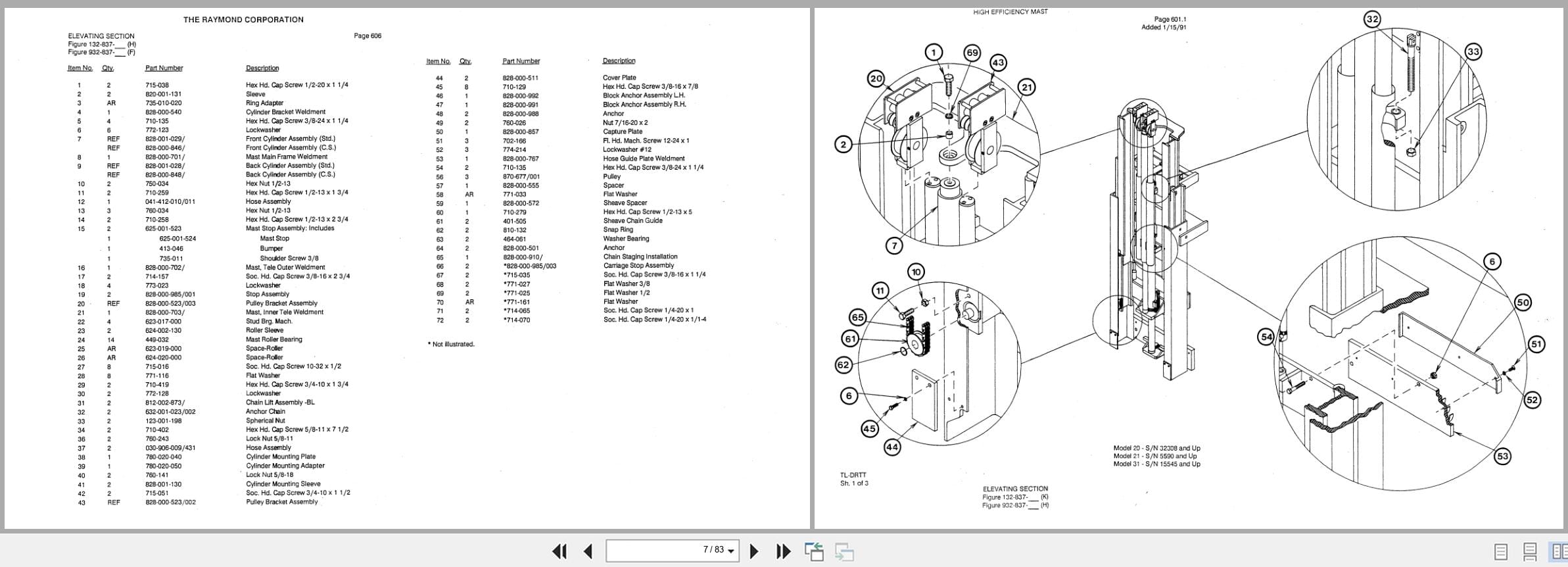 Raymond Reach DRTT High Efficiency Mast 13 Parts Catalog PDMM 0007 (2)