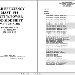 Raymond Reach DRTT High Efficiency Mast 14 Parts Catalog PDMM 0007 (1)