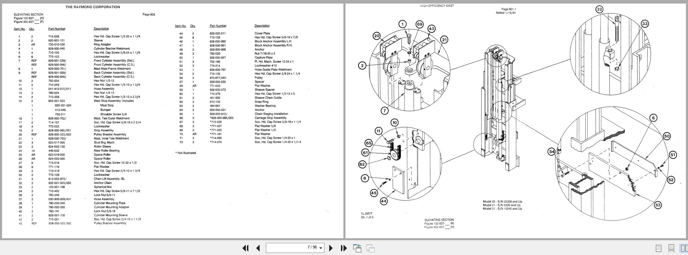Raymond Reach DRTT High Efficiency Mast 14 Parts Catalog PDMM 0007 (2)