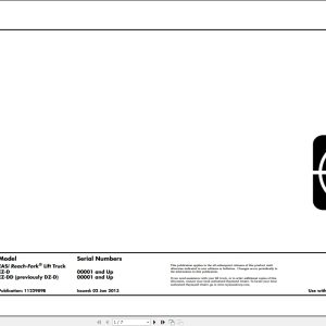 Raymond Reach EASi Hydraulic Electrical Schematic 1122989B 2013 (1)