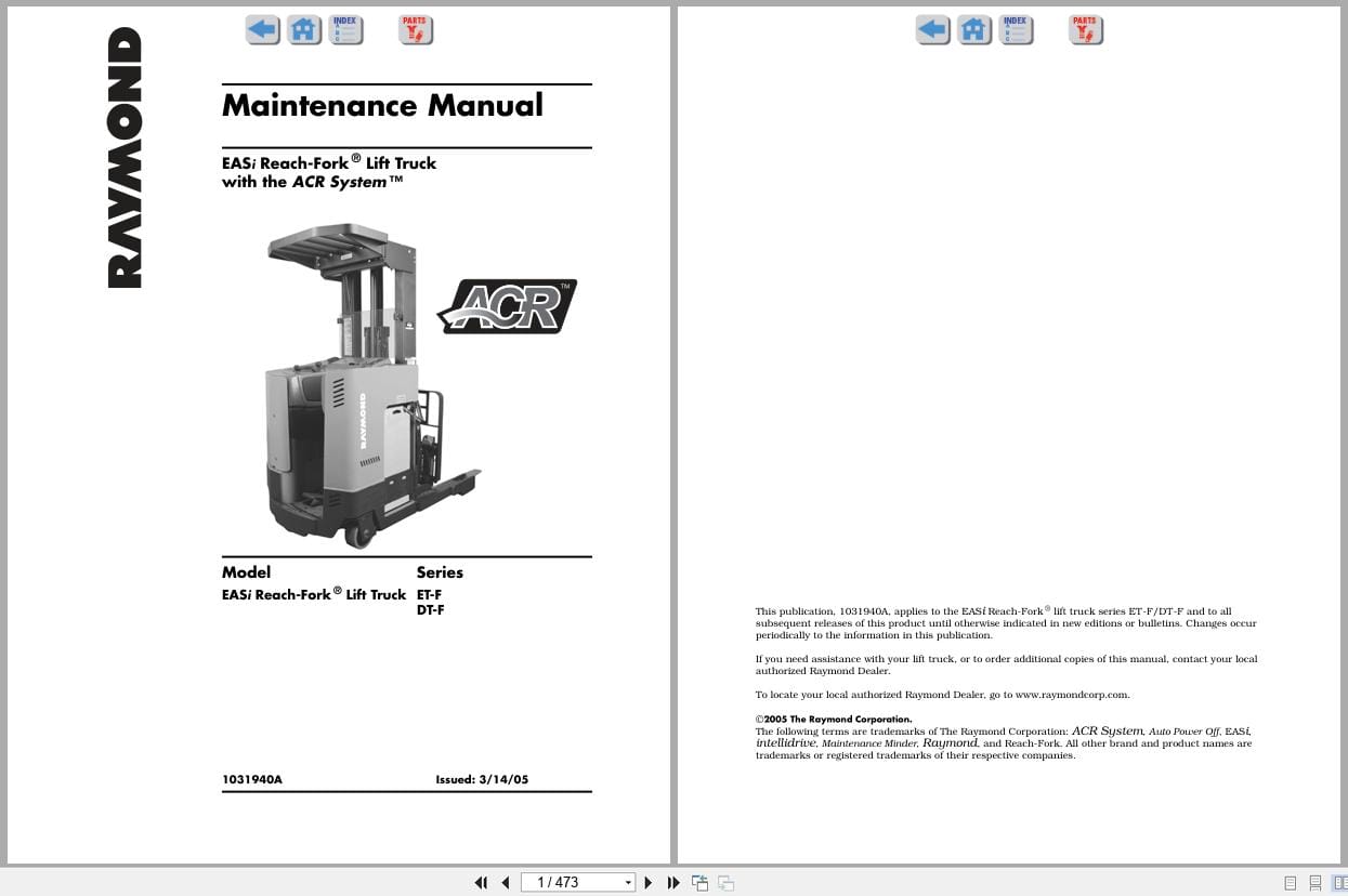 Raymond Reach EASi Maintenance Manual 1031940A 2005 (1)