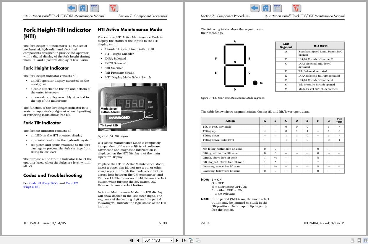Raymond Reach EASi Maintenance Manual 1031940A 2005 (2)