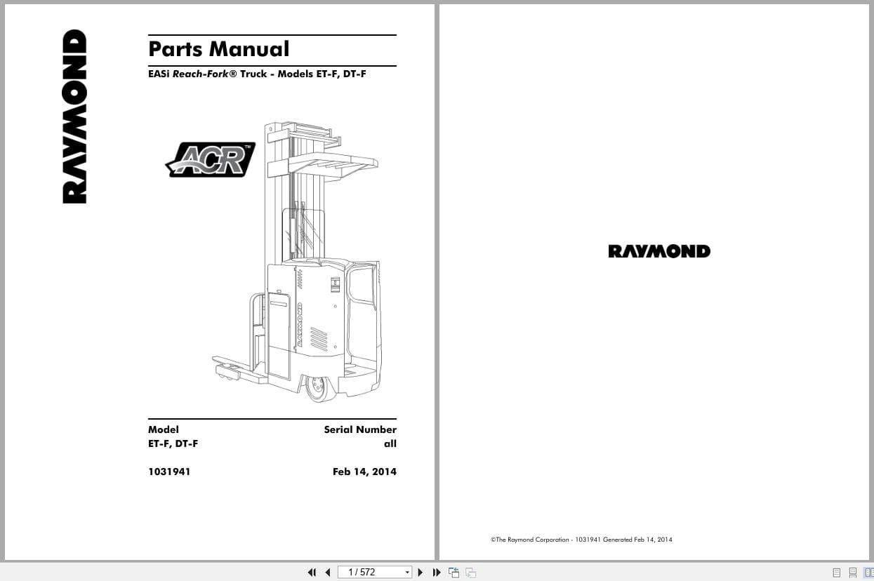 Raymond Reach EASi Parts Manual 1031941 2014 (1)