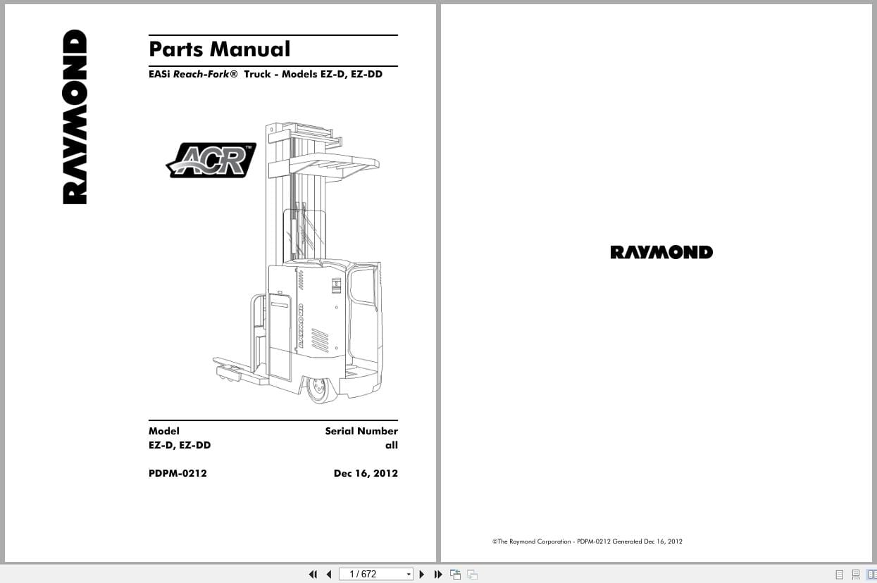 Raymond Reach EASi Parts Manual PDPM 0212 2012 (1)