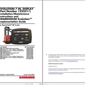 Raymond Reach Fork Lift Truck Maintenance Installation Guide Manuals (1)