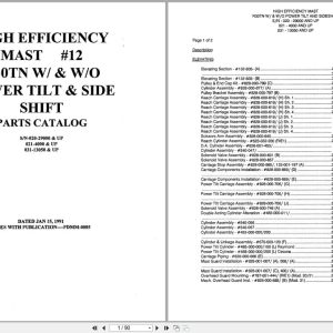 Raymond Reach R30TN High Efficiency Mast 12 Parts Catalog PDMM 0005 (1)