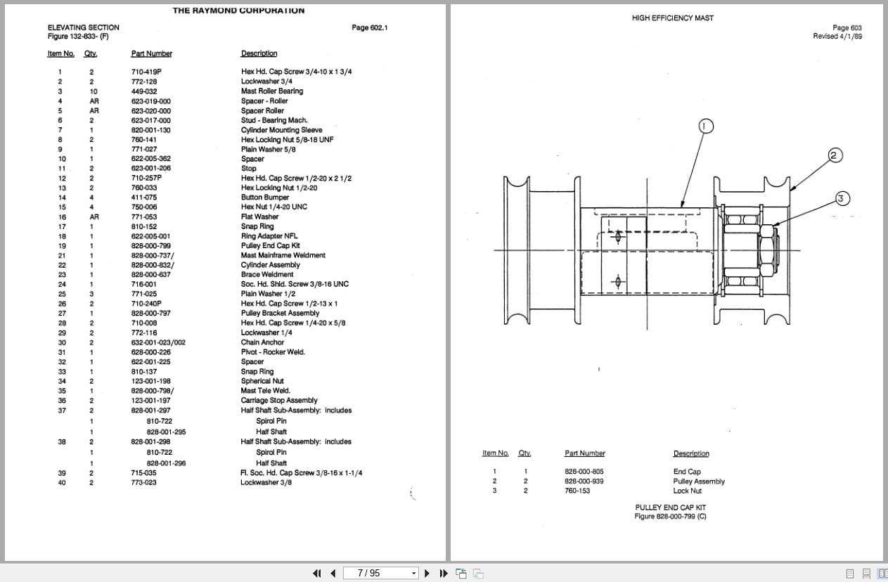 Raymond Reach R40TN High Efficiency Mast 6 Parts Catalog PDMM 0005 (2)