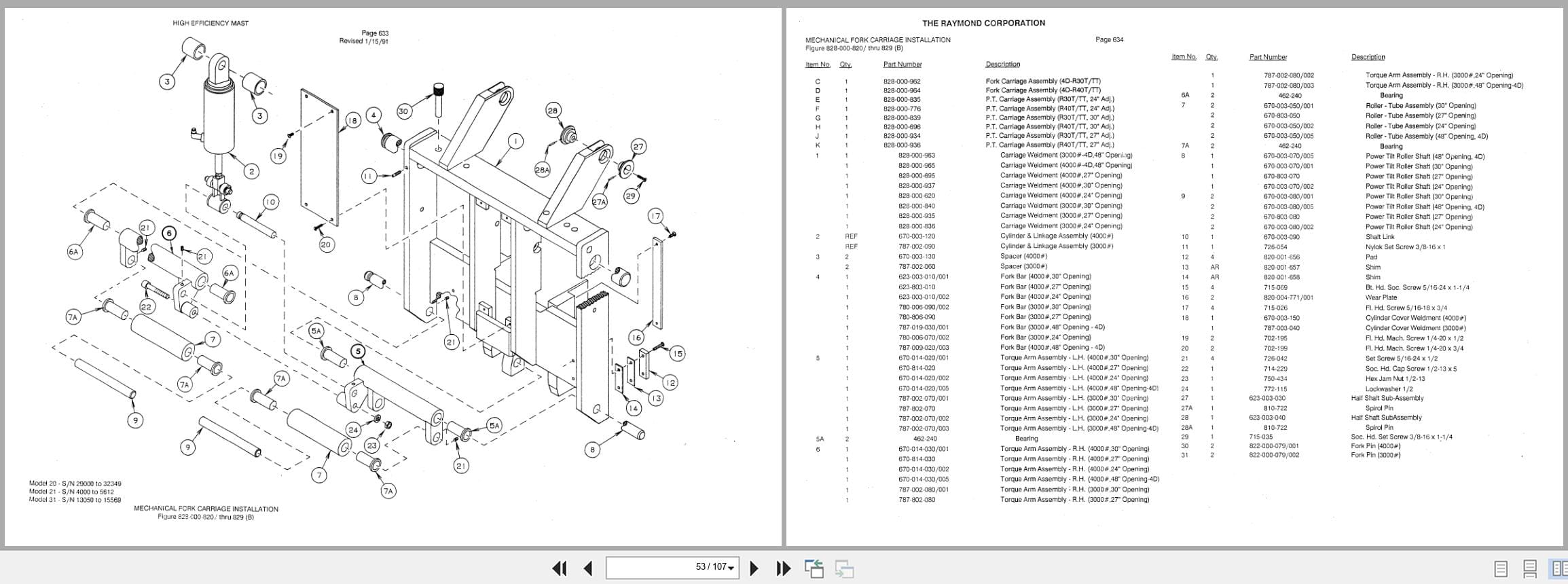 Raymond Reach R40TT High Efficiency Mast 1 Parts Catalog PDMM 0005 (3)