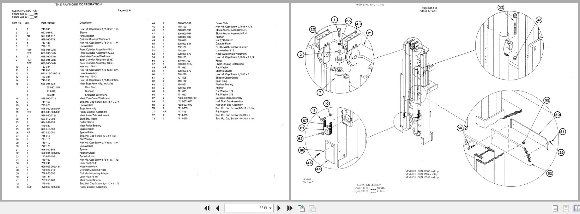 Raymond Reach R40TT M High Efficiency Mast 3 Parts Catalog PDMM 0005 (2)