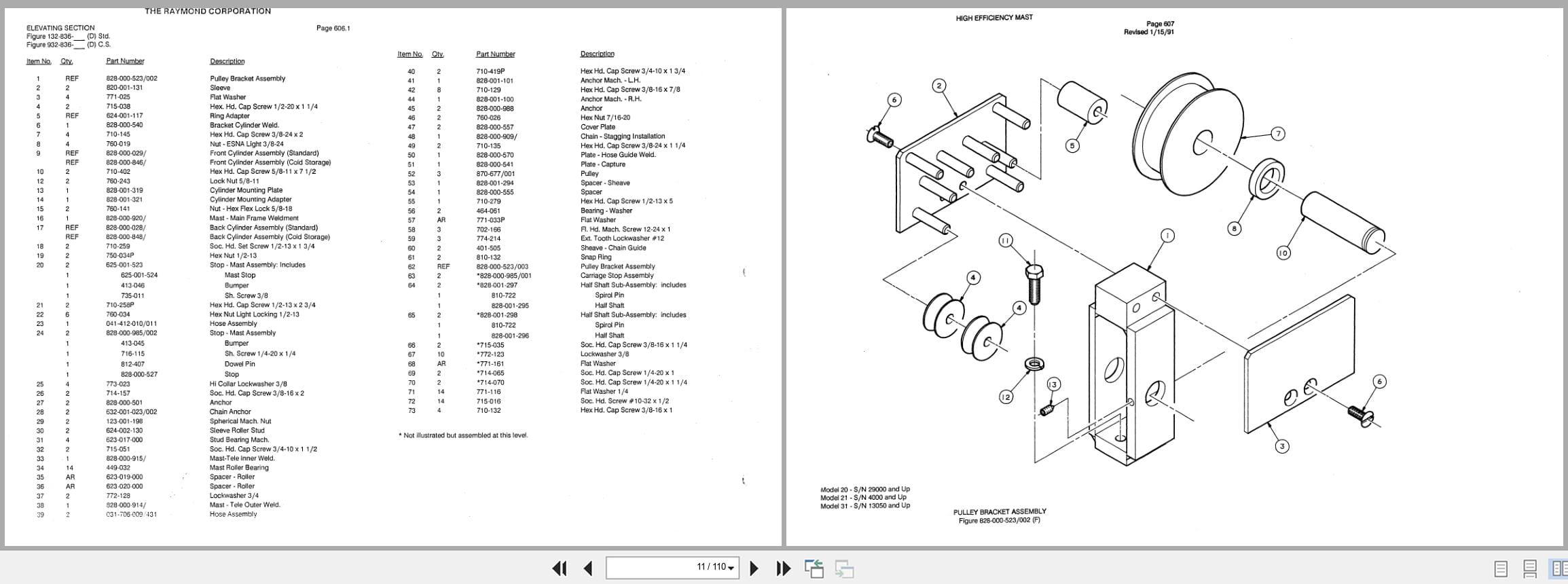Raymond Reach RA30TT High Efficiency Mast 10 Parts Catalog PDMM 0005 (2)