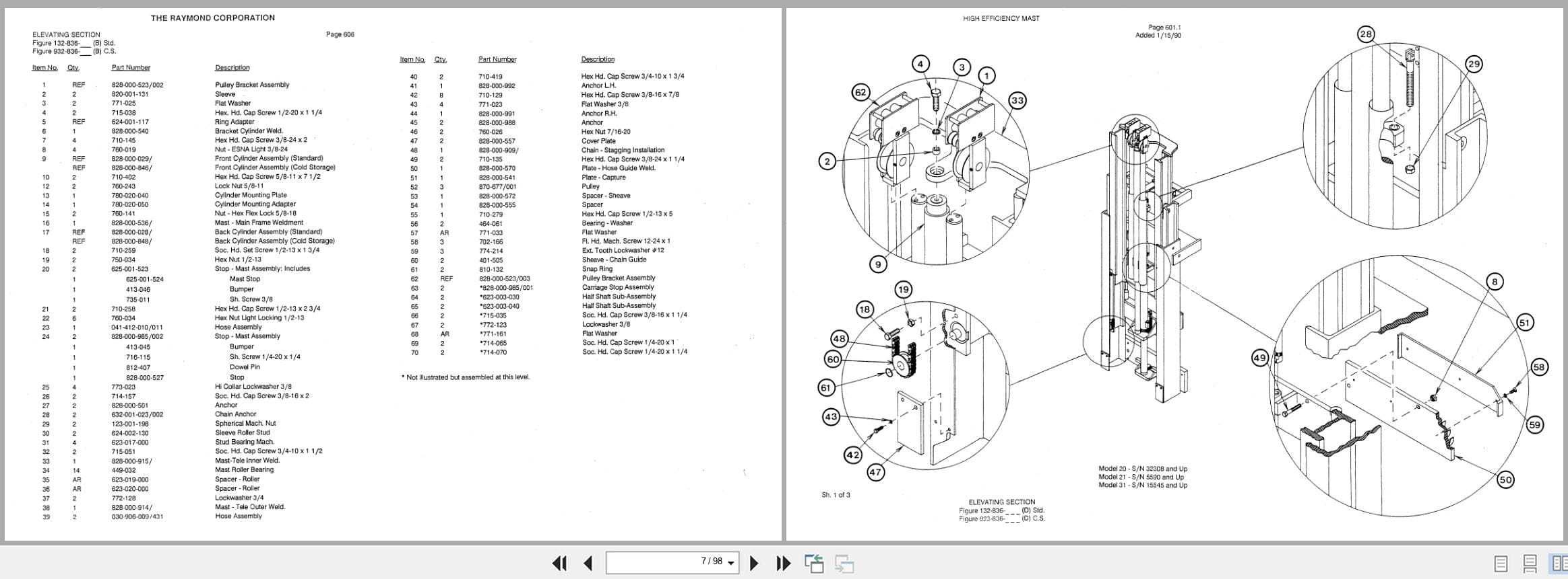Raymond Reach RA30TT High Efficiency Mast 9 Parts Catalog PDMM 0005 (2)