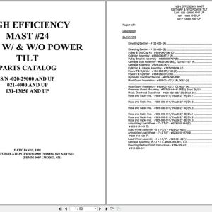 Raymond Reach S30TN High Efficiency Mast 24 Parts Catalog PDMM 0005 PDMM 0007 (1)