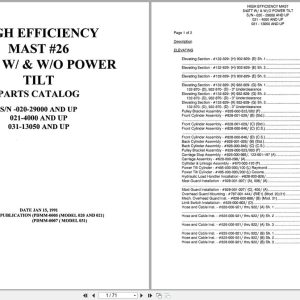 Raymond Reach S40TT High Efficiency Mast 26 Parts Catalog PDMM 0005 PDMM 0007 (1)