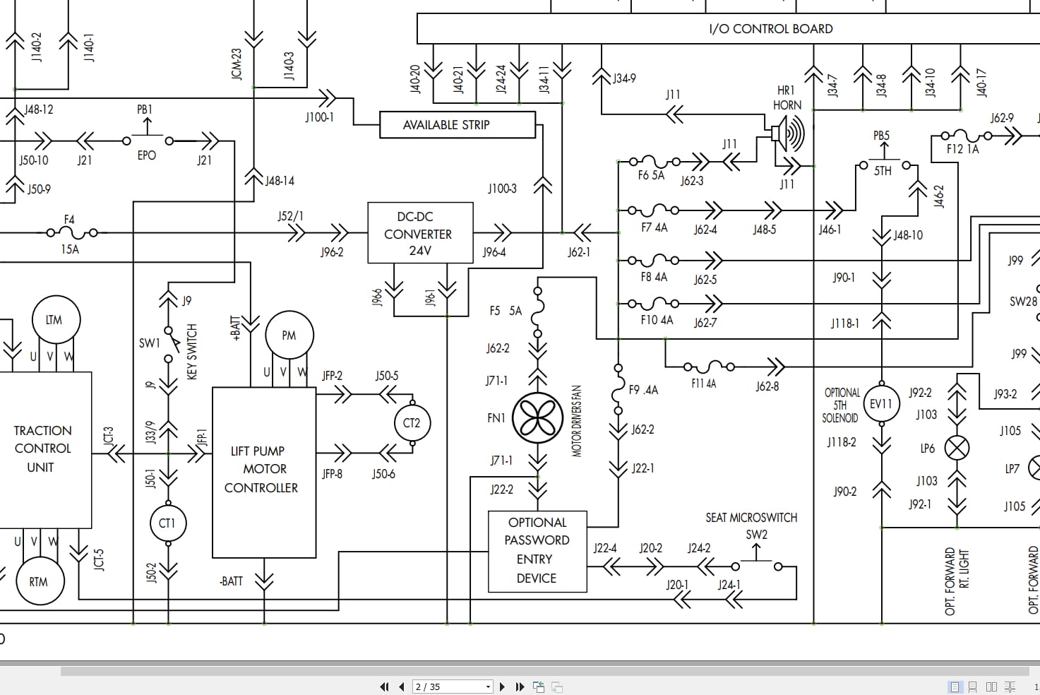 Raymond Sit Down Counterbalanced 4400 Hydraulic Electrical Schematic 1122982A 2010 (2)