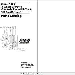 Raymond Sit Down Counterbalanced 4400 Parts Manual 1068310A 2007 (1)