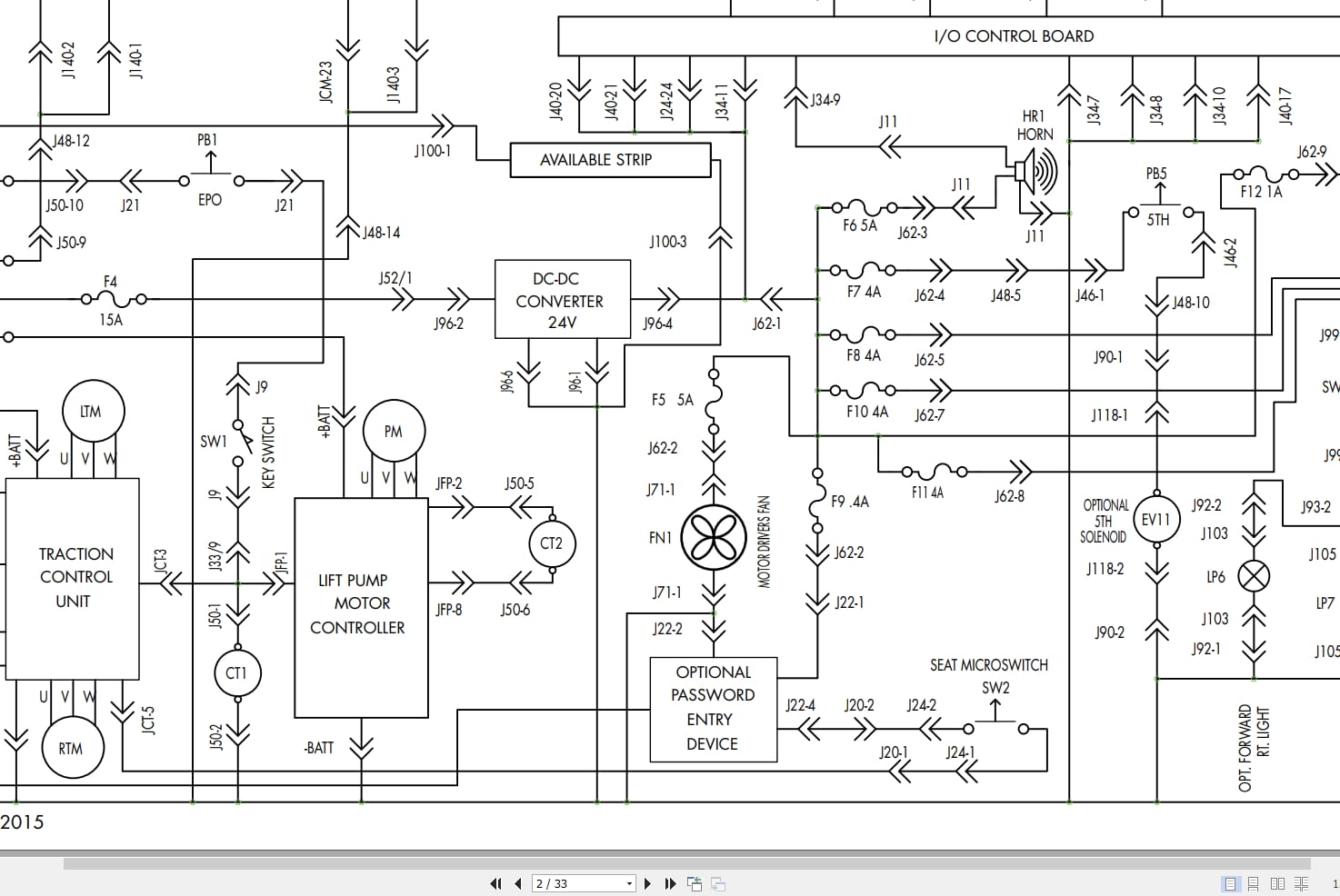 Raymond Sit Down Counterbalanced 4700 Hydraulic Electrical Schematic 1160095B 2015 (2)